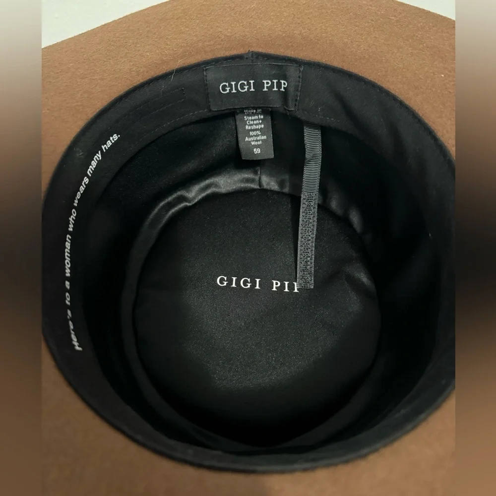 GIGI PIP Brown Hat with Black Interior - Picture 7 of 9